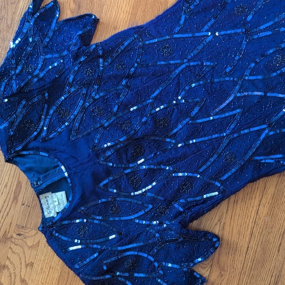 Stenay - Vintage Blue Sequin Flapper Dress - Picture 2 of 5